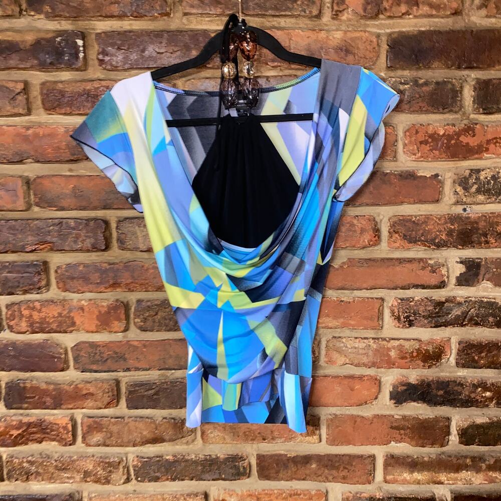 NWT B Wear Vintag Y2k Abstract Beaded Halter Top Blouse Women's Size Medium